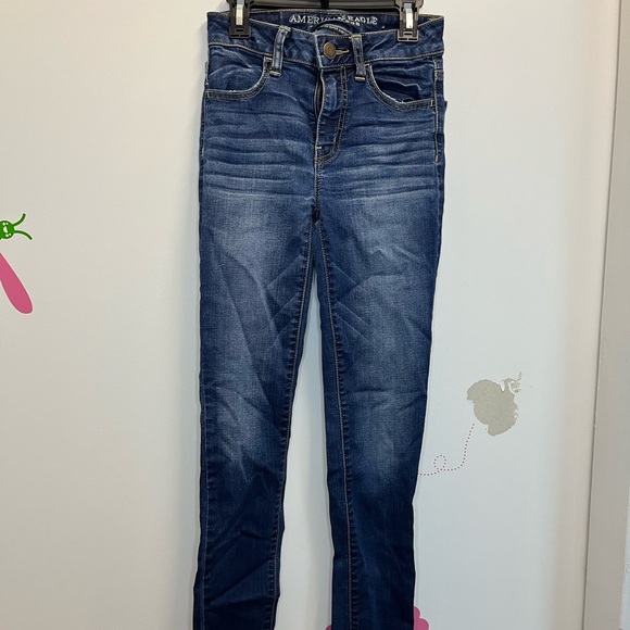 American Eagle Super Super Stretch Dark Wash Skinny Jeana - Picture 2 of 6